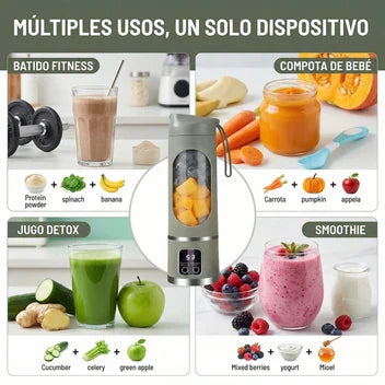 Licuadora portátil recargable con pantalla digital