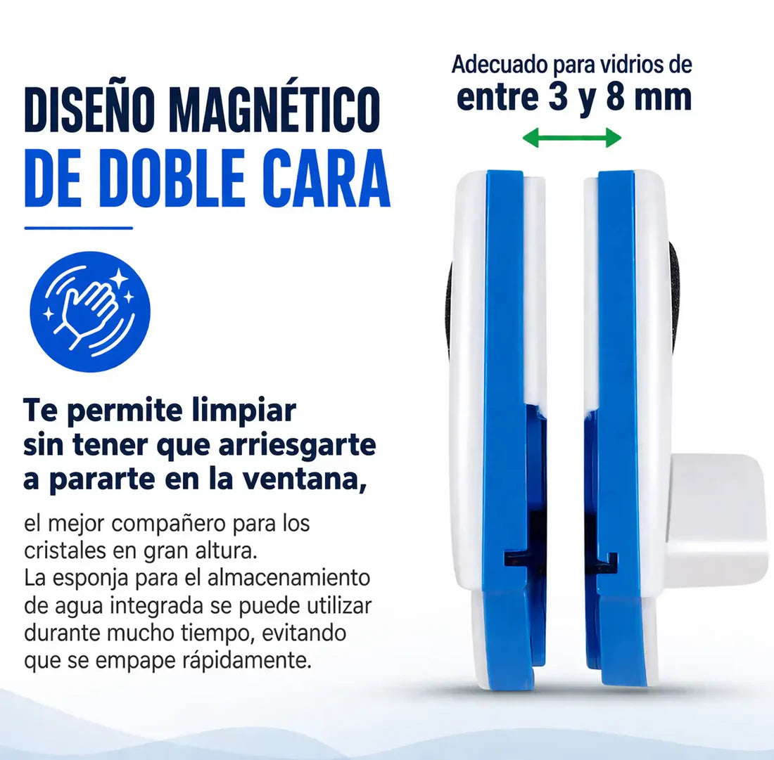 2x1Limpiador Vidrios ClearMag Pro™  - Limpia ambos lados del vidrio sin salir de tu casa y con Seguridad.